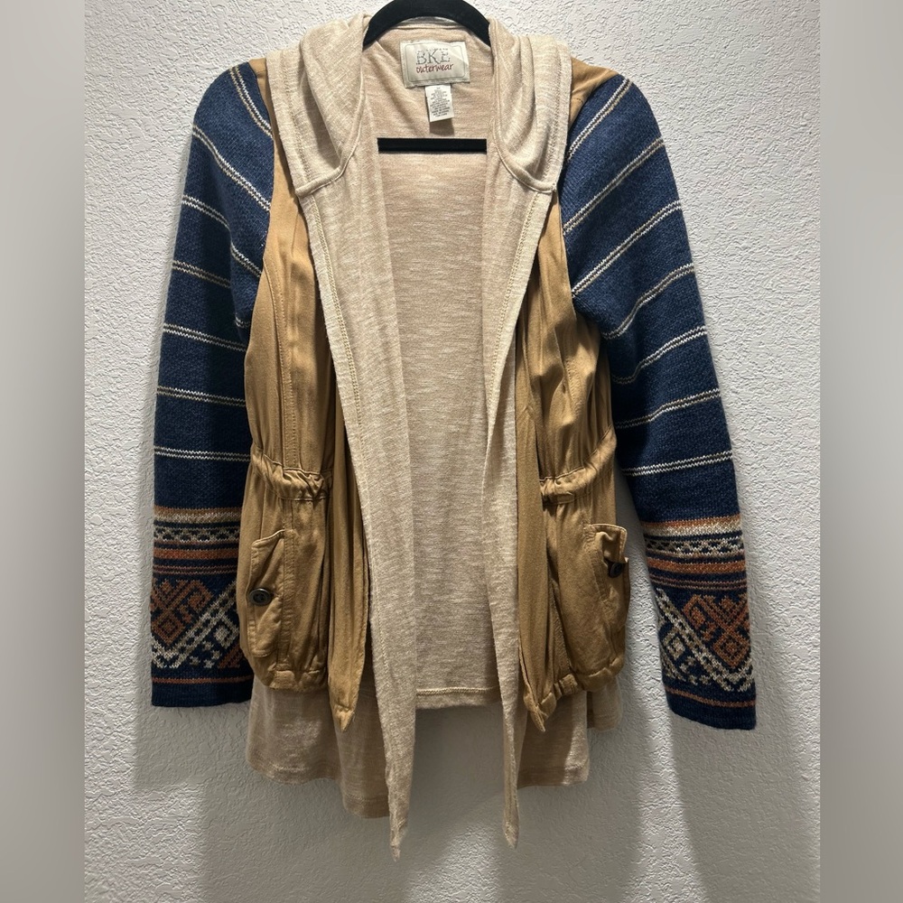 BKE Cinch tie waist hooded jacket